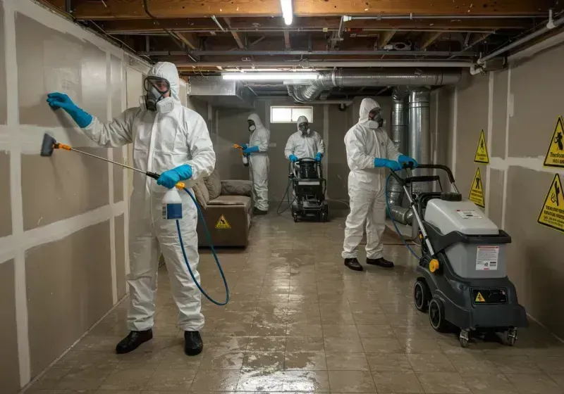 Basement Moisture Removal and Structural Drying process in Pinehurst, NC